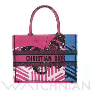 Dior BOOK TOTE Bag Jungle Pop Pink Blue Canvas